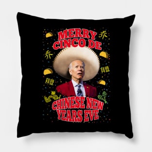 Merry Cinco De Chinese New Years Eve Pillow