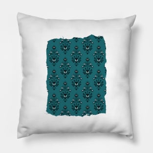 Haunted Mansion Wallpaper Dark Green #Bold Pillow