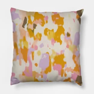 Abstract Floral Pattern Yellow Purple Pillow