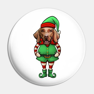 Funny Vizsla Christmas Elf Pin