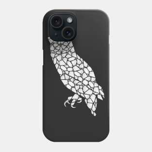 Gemstones Owl Illustration, Adult Coloring Page Owl Drawing Phone Case