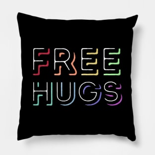 Free Hugs - Rainbow Pride Pillow