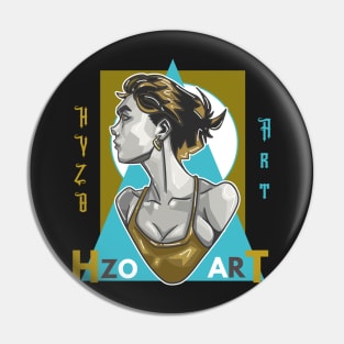 aqua portrait Pin