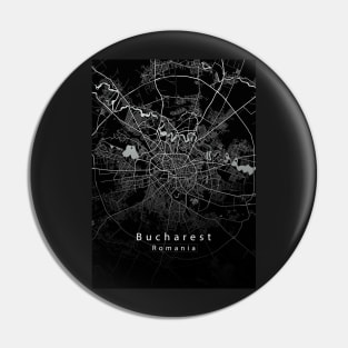 Bucharest Romania City Map dark Pin