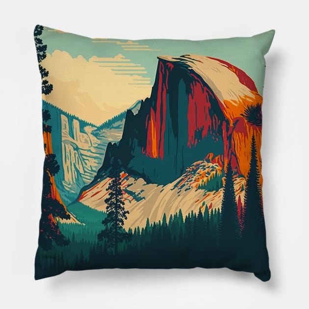 Yosemite National Park Pillow by Wintrly