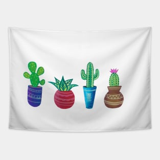 Gouache Cacti pots Tapestry