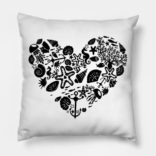 Heart of seashells Pillow