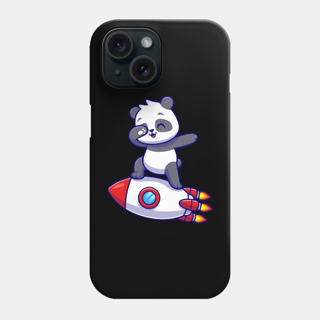 Cute Panda Dabbing On Rocket Cartoon Phone Case by Catalyst Labs
