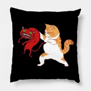 possessed cat devil Pillow