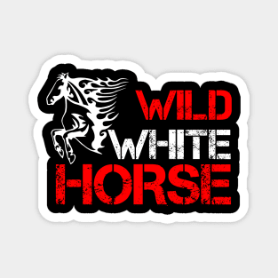 Wild white horse Magnet