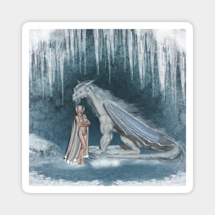 Fairy with ice dragon Magnet