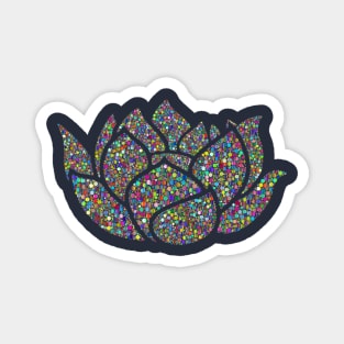 Lotus Flower Geometric Floral Plant Circles Dots Magnet