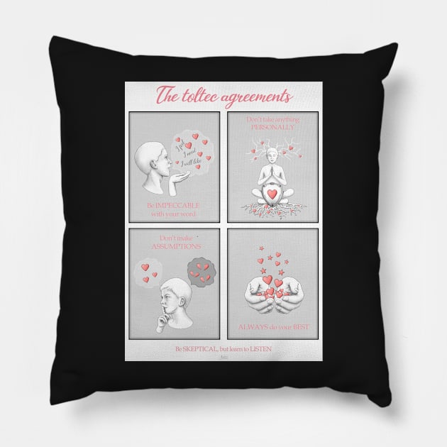 The Toltec agreements for children Pillow by AudreyJanvier