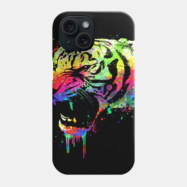 Technicolor Tiger Phone Case by clingcling