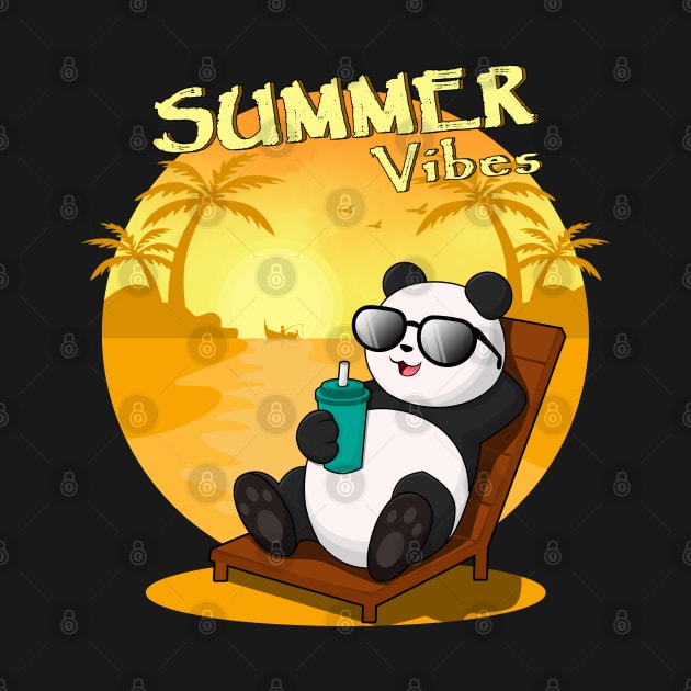 SUMMER VIBES, PANDA by canzyartstudio