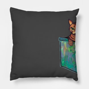 Grumpy bengal cat in pocket who cares Pillow