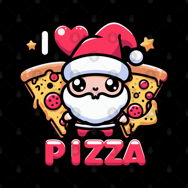 SANTA I LOVE PIZZA by T-Shirt Paradise