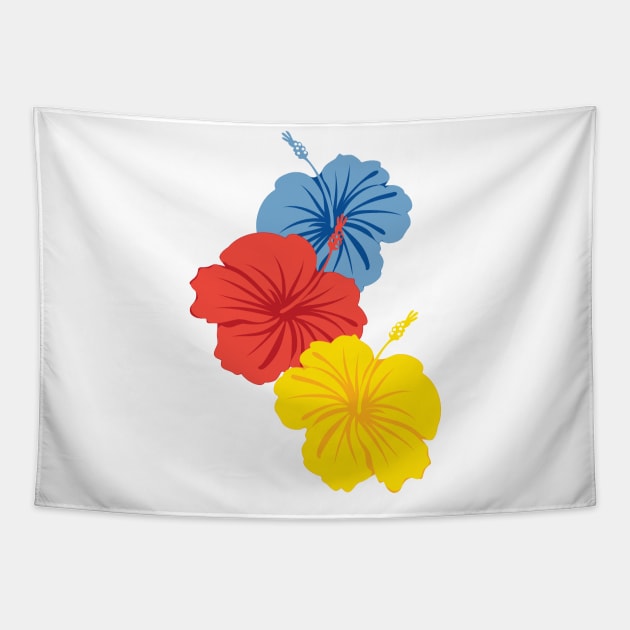 Bright Hibiscus Tapestry by SWON Design