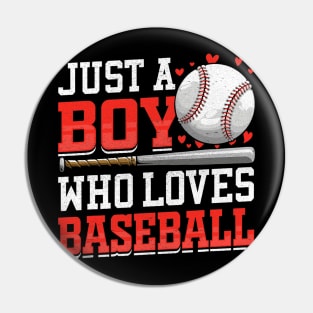 American Sport Just A Boy Who Loves Baseball Gifts For Boys Pin