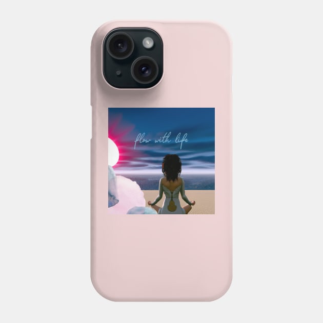 Motivational Digital Artwork: Inspire Your Mind and Flow with Life Phone Case by Karen Ankh Custom T-Shirts & Accessories