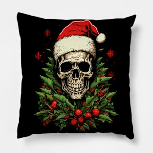 christmas skull santa Pillow