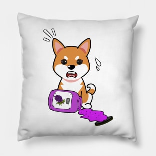 Funny orange dog spilled grape jam Pillow