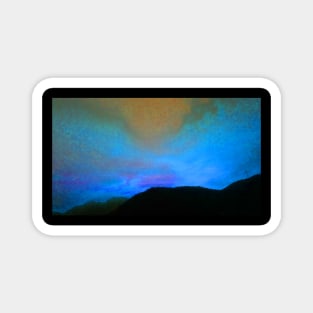 Aesthetic night mountains Magnet