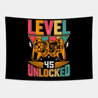 Level 45 Unlocked Awesome Since 1978 Funny Gamer Birthday Tapestry