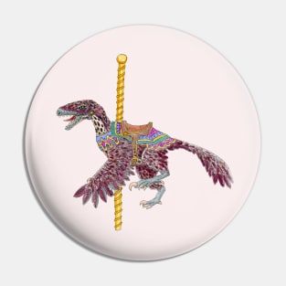 Carousel Dinosaur Feathered Raptor Pin