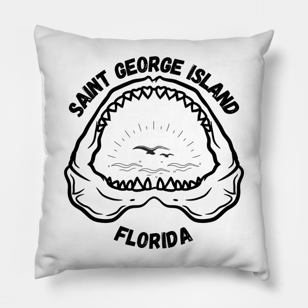 Saint George Island Florida Pillow by TrapperWeasel