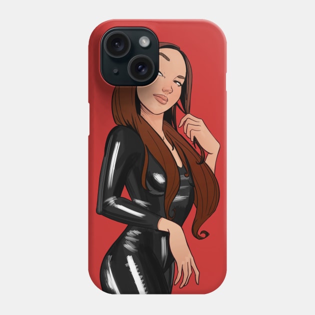 Leather girl Phone Case by Percima