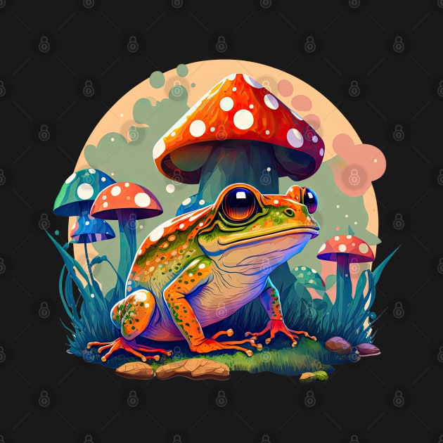 Cottagecore aesthetic frog on Mushroom by JayD World