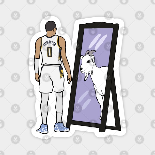 Tyrese Haliburton Mirror GOAT Magnet by rattraptees