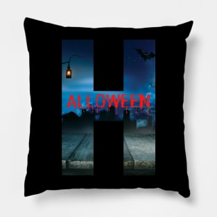 Halloween scary design inside the Letter H. Pillow