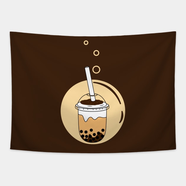 Brown Sugar Bubble Tea Tapestry by LulululuPainting