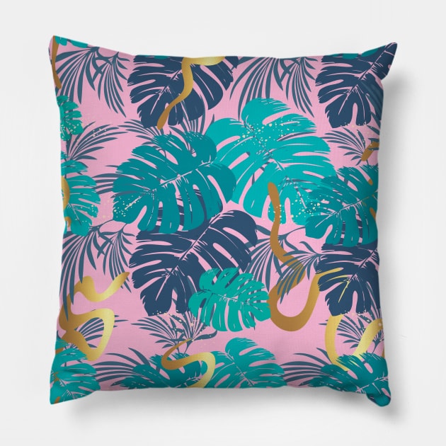 Snakes in jungle Pillow by OlhaBabak