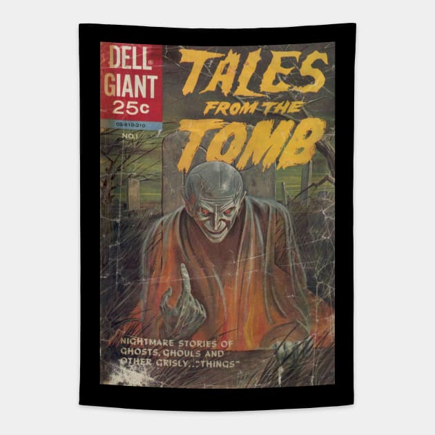Classic Horror Comic Cover Art Tapestry by Slightly Unhinged