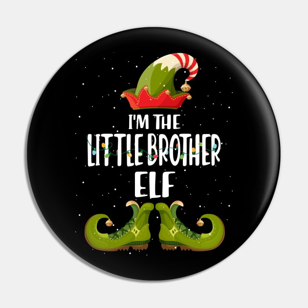 Im The Little Brother Elf Christmas Pin by intelus