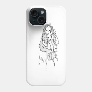 Contour Drawing of Girl Phone Case