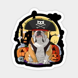 English Bulldog Happy Halloween Pirate Costume Magnet