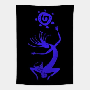 Kokopelli Sun Drummer Tapestry