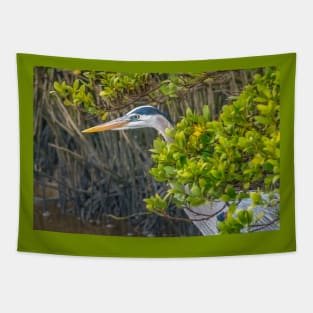 Great Blue Heron Hiding In the Mangroves Tapestry