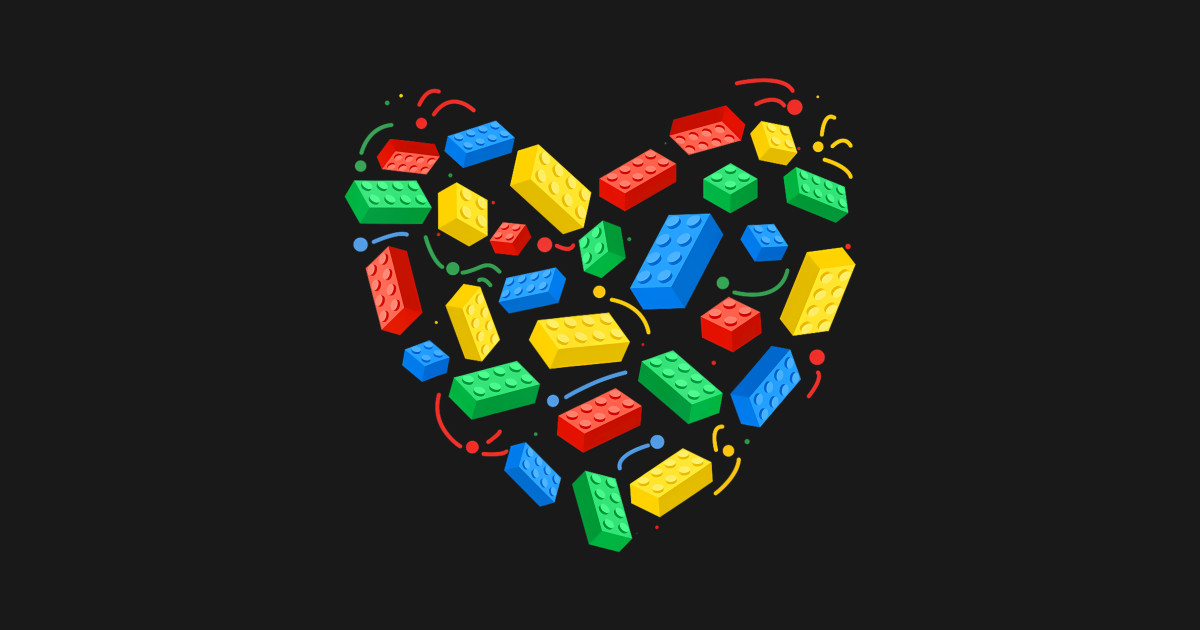 Master Builder Block Brick Building Heart Day - Building Block Heart ...