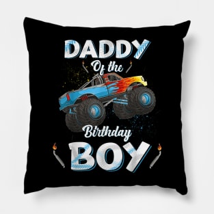 Daddy Of The Birthday Boy Monster Truck Bday Men Dad Papa Pillow