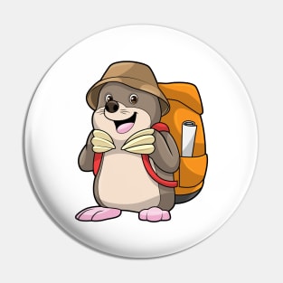 Mole as Hiker with Luggage Pin