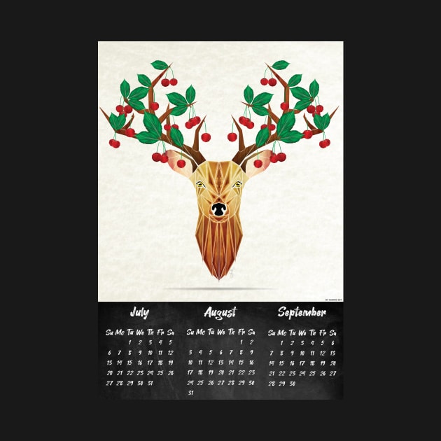 deer summer calendar 2020 by Manoou