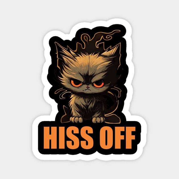 Black Cat Hiss Off For Men Women Meow Cat Gift Magnet by wfmacawrub