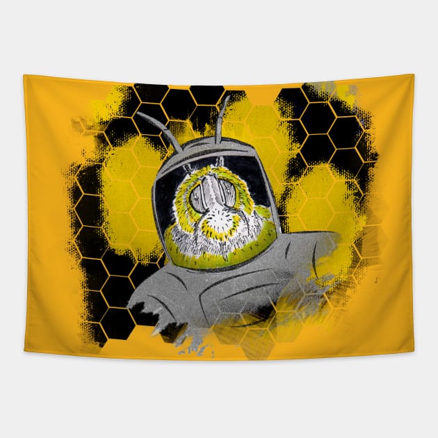 Space Bee Tapestry by Flush Gorden