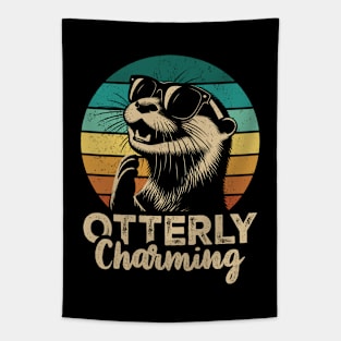 Otterly Charming - Funny Sarcastic Otter Lover Pun Tapestry