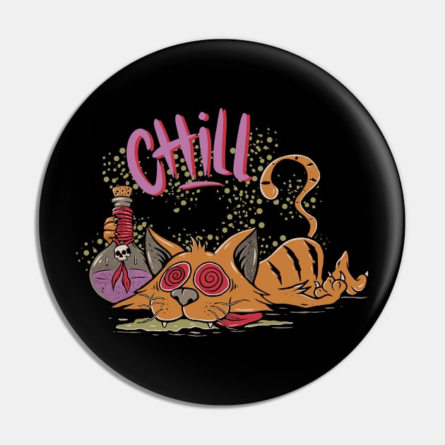 CHILL CAT Pin by Jr Art Studio